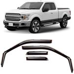 CLIM ART in-Channel Incredibly Durable Rain Guards for Ford F150 2015-2020 SuperCab (fit for Ford F250-F550 17-22), Original Window Deflectors, Vent Window Visors, Vent Deflector, 4 pcs. - 615234