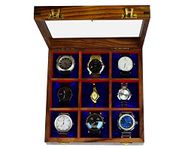 Royal Craft Expertise Watch Box For Men,Wooden Watch Boxes,Watch Case Box For Men,9 Big Slots,Watch Storage Box,Organiser Box Display Case,Valentine;S Day,Father'S Day Gift(Cocoa Brown)