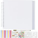 Artmag DIY Scrapbook Album 8 x 8 Inch Hardcover Kraft Blank Paper Scrap Book with 40 Sheets Memory Book for Family Wedding Photography Anniversary (White)