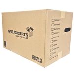 W.E. Roberts 10 x Moving Boxes LARGE STRONG Cardboard House Moving packing boxes for moving house - Removal Packing boxes Large Cardboard Boxes with handholes and Room List (Pack of 10)