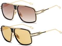 AEVOGUE Sunglasses For Men Goggle Alloy Big Frame Metal Punk Style Shield AE0336