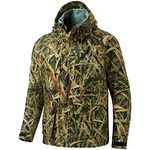 BASSDASH Walker Breathable Waterproof Fishing Hunting Wading Jackets with Silent Outer Fabric for Men Women in 7 Sizes, Reeds, Medium