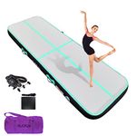 HIJOFUN Air Floor Mat - 3/4/5/6M Inflatable Gymnastics Mat - 10cm/20cm Thick - Includes Pump for Youth/Adults