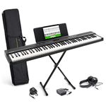 Alesis Recital Play 88 Key Keyboard Piano with 480 Sounds, Speakers, USB MIDI, Carry-Bag, Stand, Headphones, Pedal and Piano Lessons for Beginners