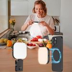 Magnetic Selfie Light for iPhone Phone Light with Clip,Magnetic Ring Light for Phone Rechargeable with 3 Modes Travel Video Light LED Mini Ring Light for Recording Android Ipad