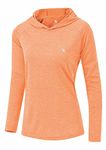 JHMORP Women's Jogging Workout Shirts SPF Quick Dry Long Sleeve Outdoor Fishing Sunshirts with Thumb Holes (Light Orange,CA M)