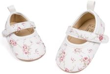 Meckior Infant Baby Girls Boys Handmade Princess Flats Toddler First Walkers Soft PU Leather Non-Slip Crib Wedding Dress Shoes, A08/White, 12-18 Months Toddler