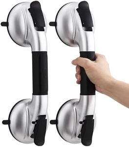 TAILI Grab Bars for Bathtubs and Showers,2 Pack Shower Handles for Elderly Suction,Maximum 330lbs,Shower Grab Bar with Upgraded Rubber Suction Cups, Safety Grip for Senior, No Drilling Removable,Black