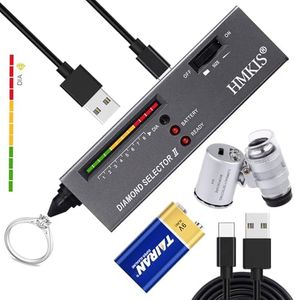 HMKIS Diamond Tester Pen, High Accuracy Jewelry Diamond Tester＋ 60X Mini LED Magnifying, Professional Diamond Selector for Novice and Expert, Thermal Conductivity Meter