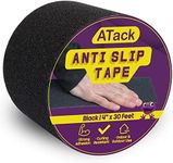 ATack Anti Slip Tape, Black, 4" x 30 Feet, Safety Track Tape Pet-Safe, Hypo-Allergenic, Weather Proof and Non Skid Indoor and Outdoor Safety Traction Tape