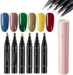 One Step Nail Gel Pen Nail Polish Pen Set with Nail Lamp Pen, Set E
