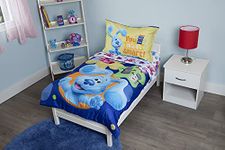 Blues Clues You Are Smart 4 Piece Toddler Bedding Set – Includes Comforter, Sheet Set – Fitted + Top Sheet + Reversible Pillowcase for Boys And Girls Beds, Blue