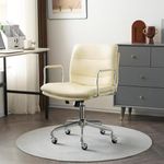 Sepnine Velvet Fabric Swivel Task Chair for Home Office Comfortable Chair with Dirt-Proof (Beige PU(207))