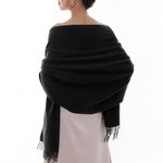 RIIQIICHY Pashmina Scarf Black Shawls And Wraps For Women Wedding Ladies Scarves For Winter