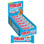 Perkier Peanut Snack Bars (18 Pack) – Vegan – Gluten Free – Protein – High Fibre – Lower Sugar - Natural Ingredients – Lower Calorie – Healthy