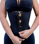 YIANNA Women Zip&Hook Latex Waist Training Corsets/Cincher Sport Girdle Underbust Hourglass Body Shaper, YA2219-Black-S