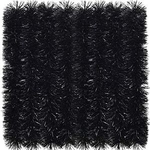 EBOOT 32,8 Piedi Ghirlanda di Orpelli Natalizi Ghirlanda Metallica Natale Tinsel Scintillante Decorazioni Appese all'Albero di Natale Decorazioni Natalizie per Interni ed Esterni Nero