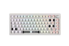 DrunkDeer A75 Mechanical Keyboard, Rapid Trigger TKL Gaming Keyboards, Hyper Fast Magnetic-Switch, RGB Wired USB Compact 82 Keys with Knob White,Barebones,No Keycap