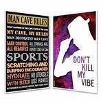 ArtinKart Combo Set of 2 Man Cave Vibe Poster for Boy's Room | Motivational Funny Quotes for Home Office (12x18 inches, Multicolor, 2 Prints Set, Unframed)