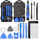 precision screwdriver set,FomaTrade 124 in 1 Professional Screwdriver Set, Multi-function Magnetic Repair Computer Tool Kit Compatible with iPhone/Ipad/Android/Laptop/PC etc (Blue)