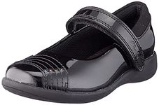 Clarks Girl's Etch Beam K Ballet Flat, Black, 12 UK Child