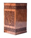 Tamanna crafts Rosewood Urn for Human Ashes - Tree of Life Wooden Box - Personalized Cremation Urn for Ashes Handcrafted Large Wooden Urn Box (L(11.25X6.25-'') 250CU), MOO09, Rosewood Natural Colour