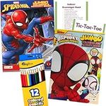 Disney Coloring Book Set Bundle with 12 Coloring Pencils, Indoor Scavenger Hunt, and Activities - (Amazing Spidey)