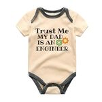 KiddiePro Engineer Dad Baby Clothes Engineering Humor Infant Bodysuit Baby Gift Boy Girl Unisex Baby Clothing Future Engineer Proud Dad Romper Custom Baby Shirt Baby Shower Gift