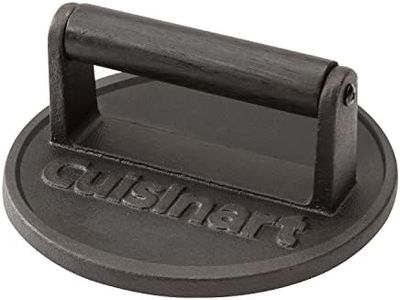 Cuisinart 6.5" Cast Iron Smashed Burger Press, Juicy & Crispy Burgers for BBQs, Cookouts