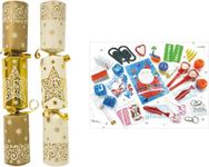 RSW 50 Gold and Cream 11" Christmas Crackers Catering New Year Party Bulk Xmas