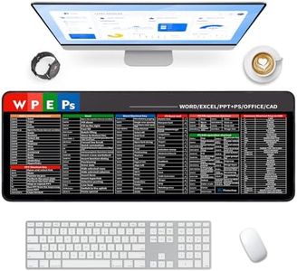 Giecy Excel Mouse Pad Shortcut Keys Mouse Pad, Large Mouse Pad for Desk, Computer Desk Mat Keyboard Mouse Mat 90 x 40 cm Extended Large Gaming Mousepad with Non-Slip Base for Office PC (Shortcuts)