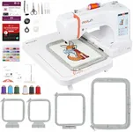 POOLIN EOC06 Embroidery Machine 7.9x11 Inch Large Hoop for Beginners,Computerized 7 Inch Touchscreen,Machine Embroidery Gifts,Includes Hoops,Thread,USB,Stabilizer,Bobbins, Home Embroidery Machine