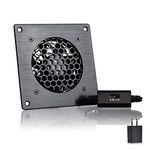 SCCCF USB Cabinet 80MM Fan Quiet Cooling Fan System 4" with Speed Control, for Home Theater AV Cabinets