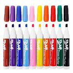 Volcanics Dry Wipe Pens Low Odor Chisel Tip Whiteboard Markers Whiteboard Pens Pack of 10,10 Colors