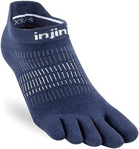 Injinji Women's lightweight no-show sports socks, navy, Small