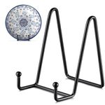 QMAHA 6 inch Easel Display Stand, 2 Pack Metal Plate Stands for Display, Black Iron Plate Holder Tabletop Picture Holders, Easels Stand for Display Photo, Pictures, Decorative Plate