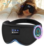 ZUMUSEN Bluetooth Sleep Mask Headphones 3D Sleep Eye Mask Blackout, Bluetooth V5.4 Eye Mask with Headphones,Can Play 15 Hrs Breathable Plane Travel Essentials with Waterproof Travel Bag