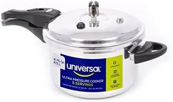 Universal 4.75 Quart / 4.5 Liter Anti-Rust Ultra Pressure Cooker, Aluminum Pressure Cooker for 5 Servings, Pressure Cooker for Canning, Even Heat Distribution, Diameter 9.4 inches, Height 8 inches