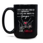 Custom Pinky Promise Holding Hands Cup with Name for Lover, I Wish I Could Have Found You Sooner Black Coffee Mug 11oz 15oz, Personalized Couples Ceramic Mug Gifts for Him Her Husband Wife
