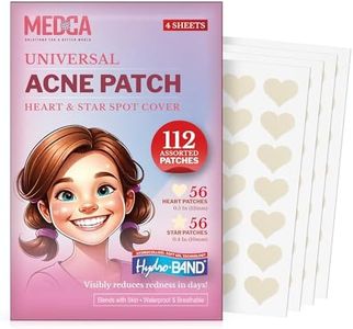 Acne Patches for Face - Hydrocolloid Bandages (112 Count) Pimple Patches for Face in Hearts & Stars, Acne Spot Treatment Care for Face & Skin Spot Patch Conceals Zits, Acne and Blackheads