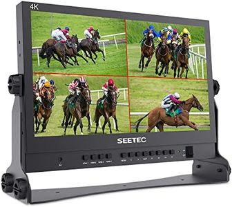 SEETEC ATEM156 15.6 Inch Live Streaming Broadcast Director Monitor with 4 HDMI Input Output Quad Split Display for ATEM Mini Video Switcher Mixer Pro Studio Television Production