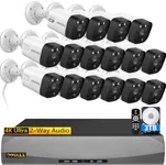 4K/8.0 Megapixel & 130° Ultra Wide-Angle 2-Way Audio PoE Outdoor Home Security Camera System Wired Outdoor Video Surveillance IP Cameras System
