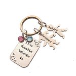 Personalised This Auntie Belongs to Keyring, Gift for Auntie, Sister, Birthday Present