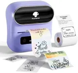 Phomemo M220 Label Maker, Bluetooth Thermal Label Maker for Barcode, Address, Home, Mailing, Small Business,Clothing, Portable Wireless Label Printer with 1 Rolls Label, Purple