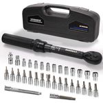 UYECOVE Torque Wrench Bicycle 2-20 Nm, Torque Wrench 1/4 Inch, 33-Piece Torque Wrench Small with ± 3% Error Accuracy, 0.1 NM Micro Adjustment