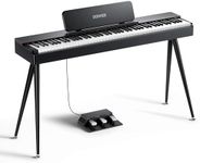 Donner OURA S100 Digital Piano with 88 Key Graded Hammer Weighted Keyboard for Beginner, Full Size Electric Piano Keyboard with Bluetooth, 3 Original Demos, LOCAL OFF, 2×10 W, Piano Three Pedal, Black