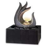 Valiant Table Top Fountain-Indoor Flowing Water Feature, Resin, Grey, 24 x 18 x 18 cm