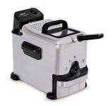 Tefal Oleoclean Compact, 2L Oil Capacity, Patented Filtration System, Easy to Clean, 0.8kg, 3 Portions, 1600W, Stainless Steel with Removable Grey Oil Box - FR701640