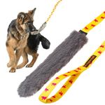 Tug-E-Nuff Durable Dog Tug Toy Chaser with Extra Long Handle | Ideal for Interactive Dog Training and Dogs of all Ages | Made of Faux Fur and Comes in 4 Colours | 47 x 11 inches in Size