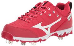 Mizuno Women's 320638.1000.11.0900 9-Spike Swift 7 Low Metal Softball Cleat, Red-White, 7